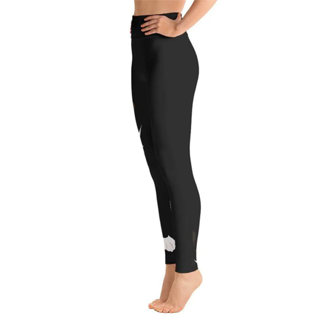 Black Cat Yoga Leggings with Cat Print