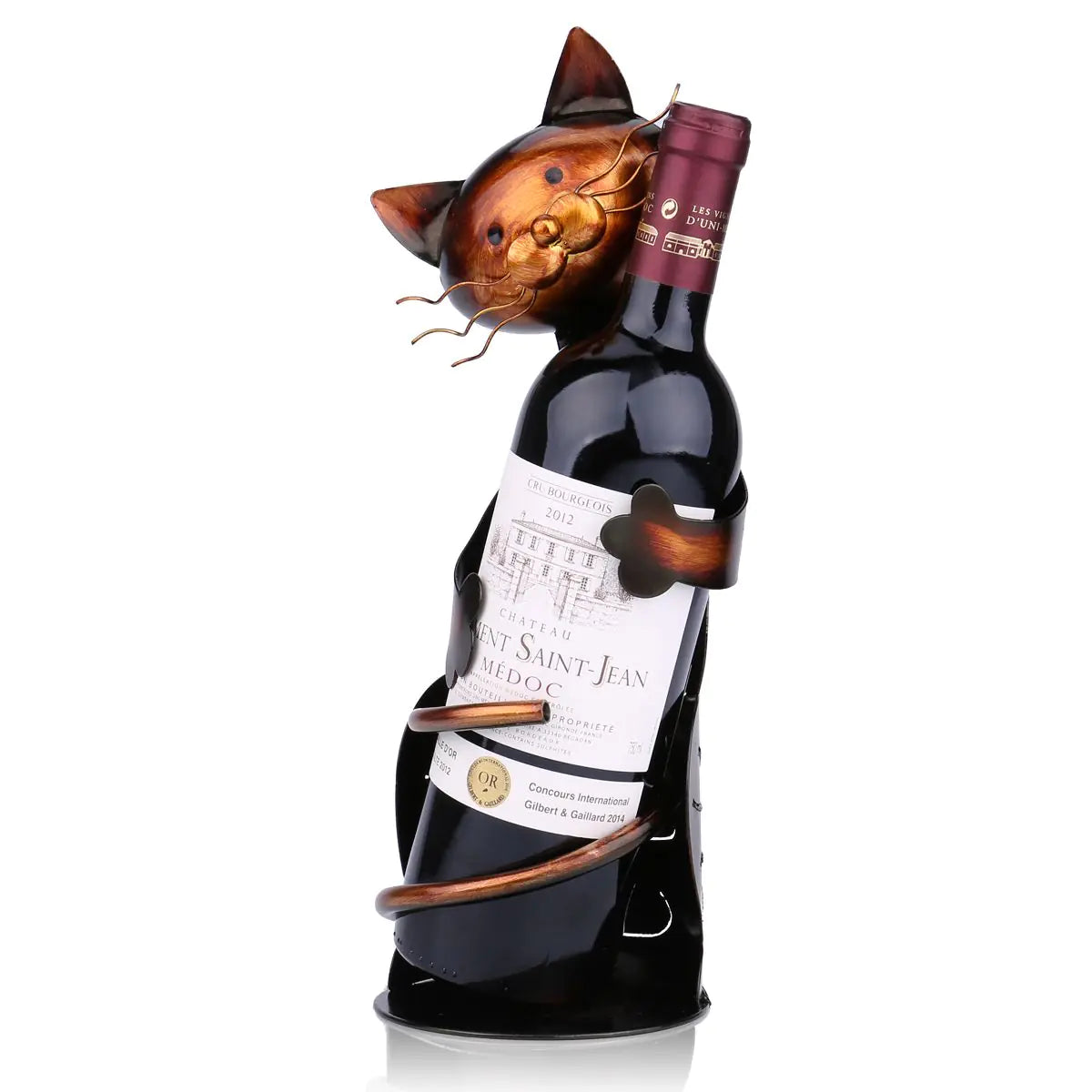 Cat Wine Rack, Iron Wine Holder, Cat Iron Decor