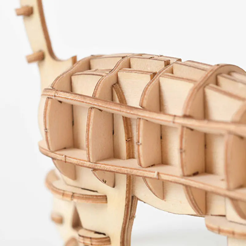 3D Wooden Cat Puzzle Toy - Walking Cat Model