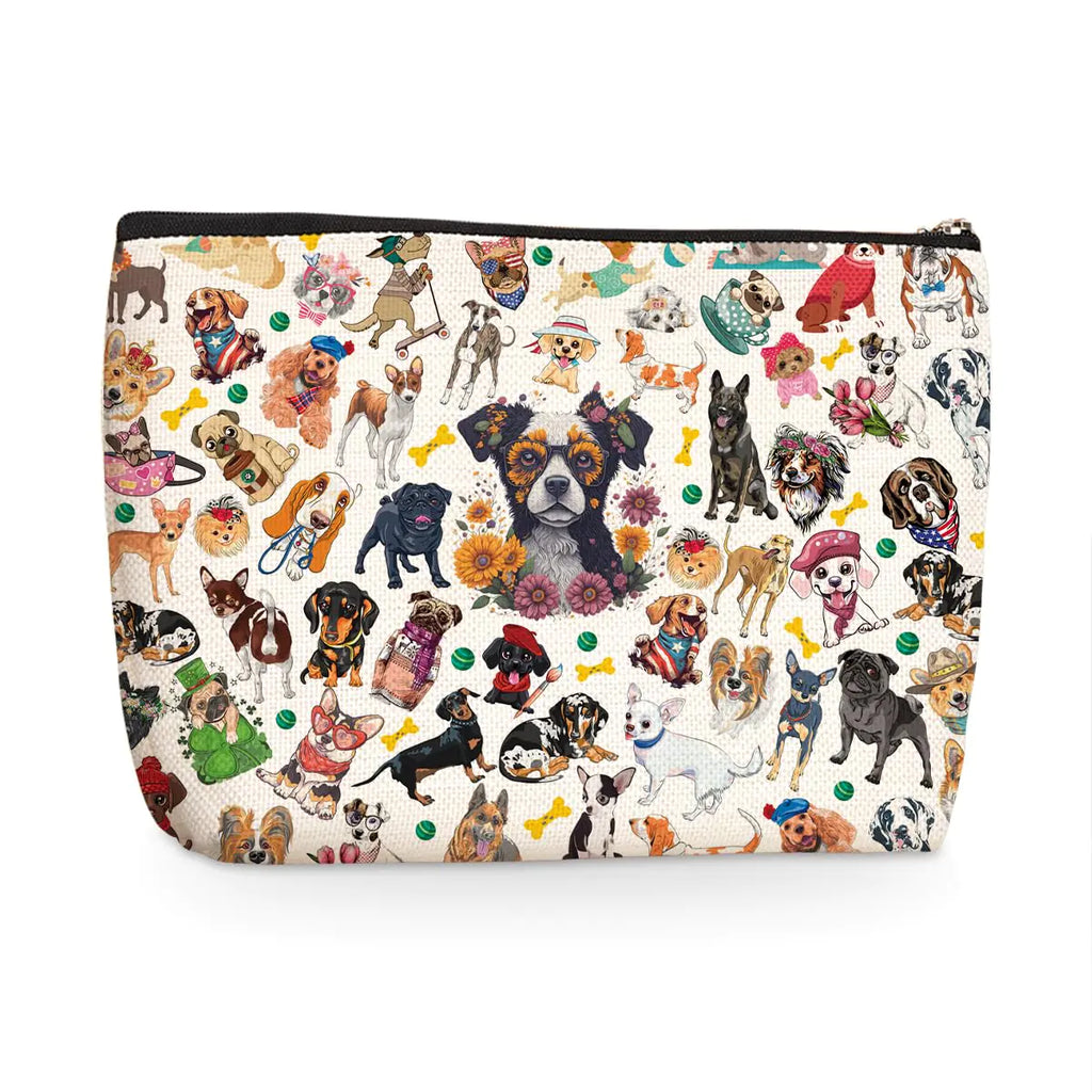 Dog Gifts Makeup Bag Dog Stuff Animal Lover Gifts Dog Decor for Her Dog Mom Gifts for Women Dog Lovers Female Girl Sister Daughter Friend Bestie Graduation Birthday Friendship Dog Cosmetic Bag