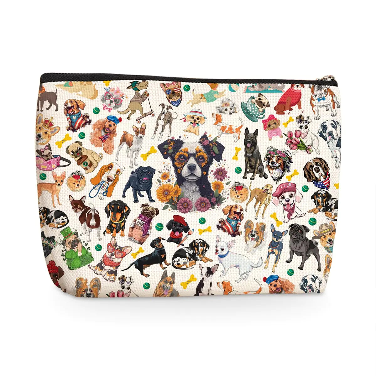 Dog Gifts Makeup Bag Dog Stuff Animal Lover Gifts Dog Decor for Her Dog Mom Gifts for Women Dog Lovers Female Girl Sister Daughter Friend Bestie Graduation Birthday Friendship Dog Cosmetic Bag