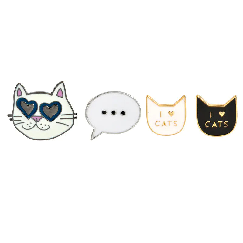 Cute Cartoon Cat Brooch for Cat Lovers and Supporters