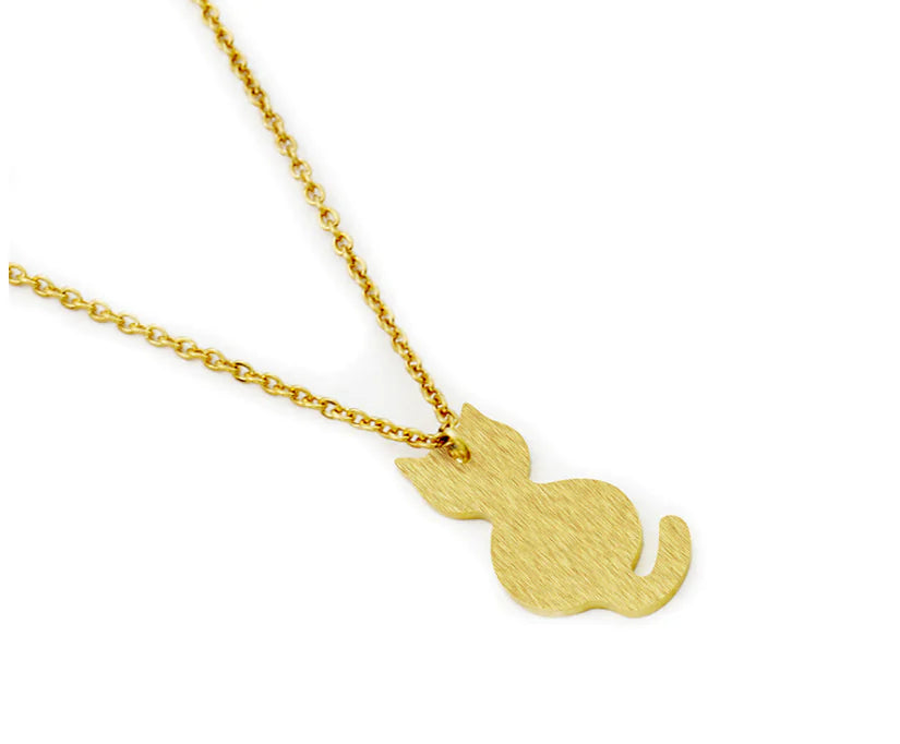 Cat Necklace with Cat Pendant and Collar Chain