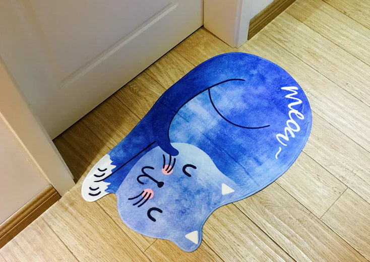 Memory Foam Cat Anti-Slip Mat - Sleeping Cat Design