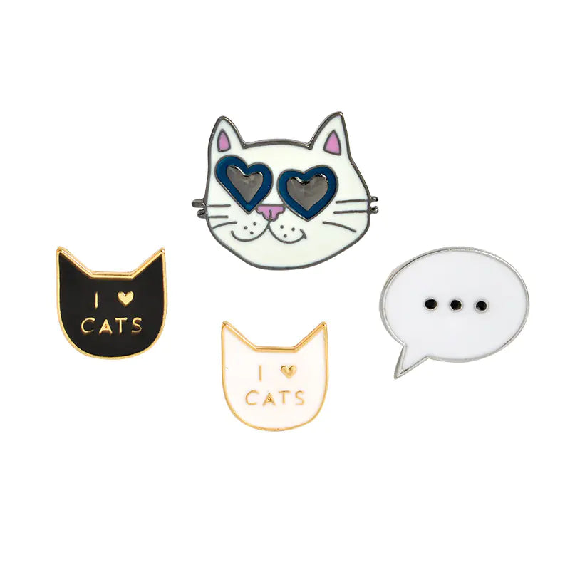Cute Cartoon Cat Brooch for Cat Lovers and Supporters