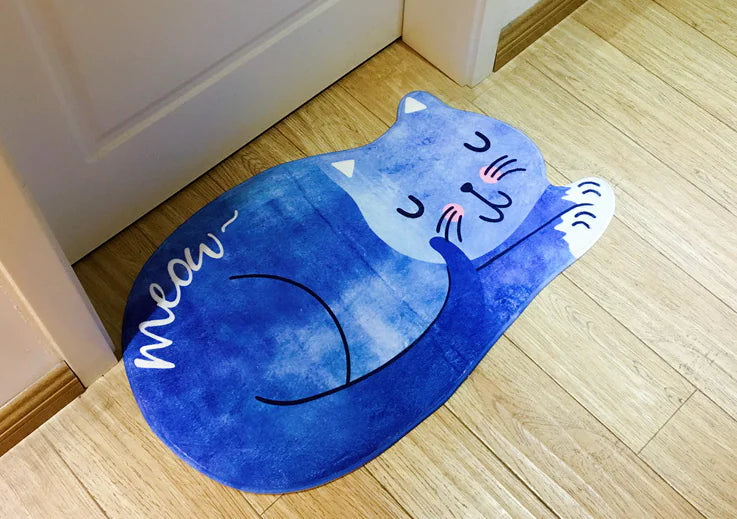 Memory Foam Cat Anti-Slip Mat - Sleeping Cat Design