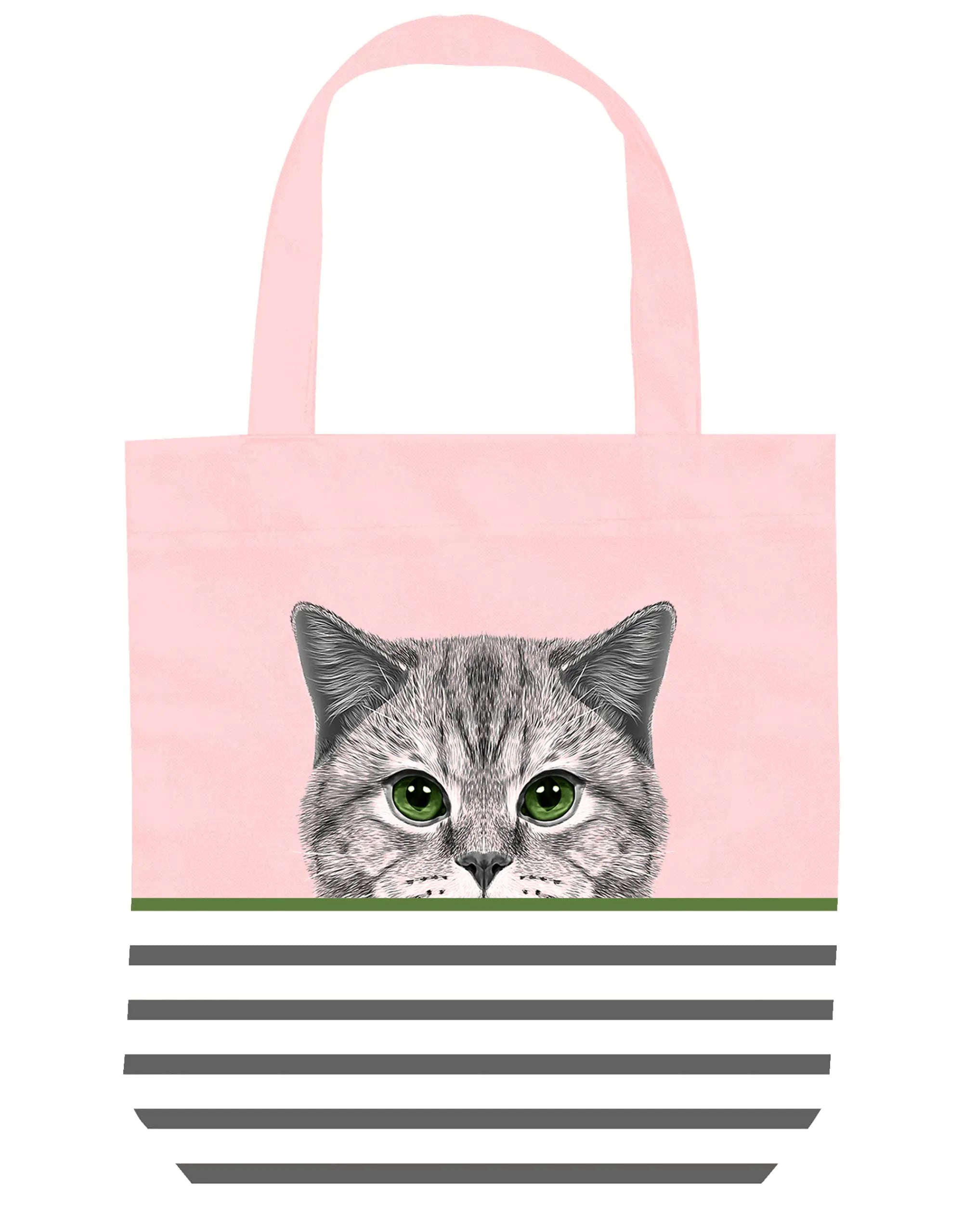 Cute Cat Pink Tote Bag - Cat Gifts for Women - Pink Black Cat Gifts for Cat Lovers - Cat Mom Gifts - Birthday Bags for Cat Lover Gifts - Teacher Book Tote Bag - Large Reusable for Shopping (Pink Cat)