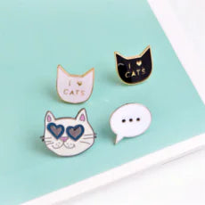 Cute Cartoon Cat Brooch for Cat Lovers and Supporters